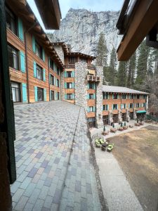 The Ahwahnee hotel exterior view in Yosemite National Park