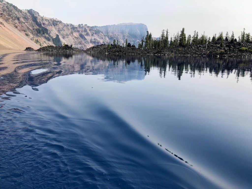 Deep blue water of Crater Lake