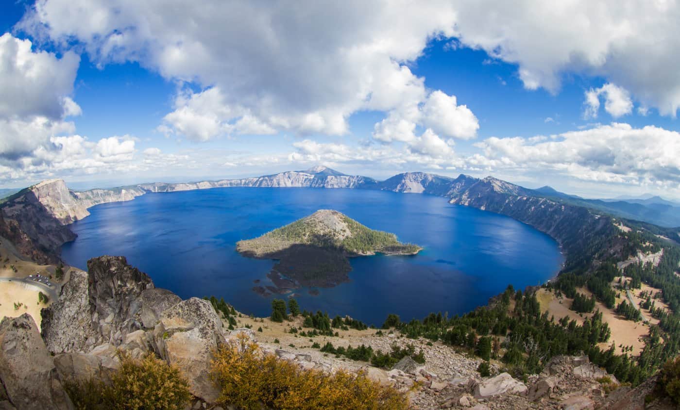 Panoramic Crater Lake view from one of the Crater Lake Hikes