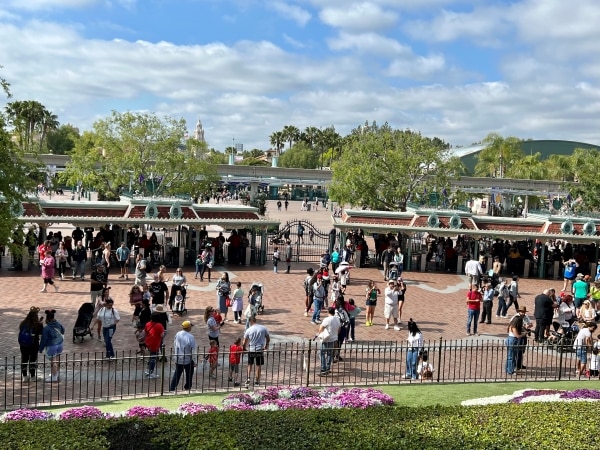 People are being let in Disneyland Park before opening hours for Disneyland