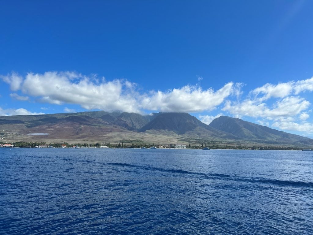 view of mountains and Maui coastline