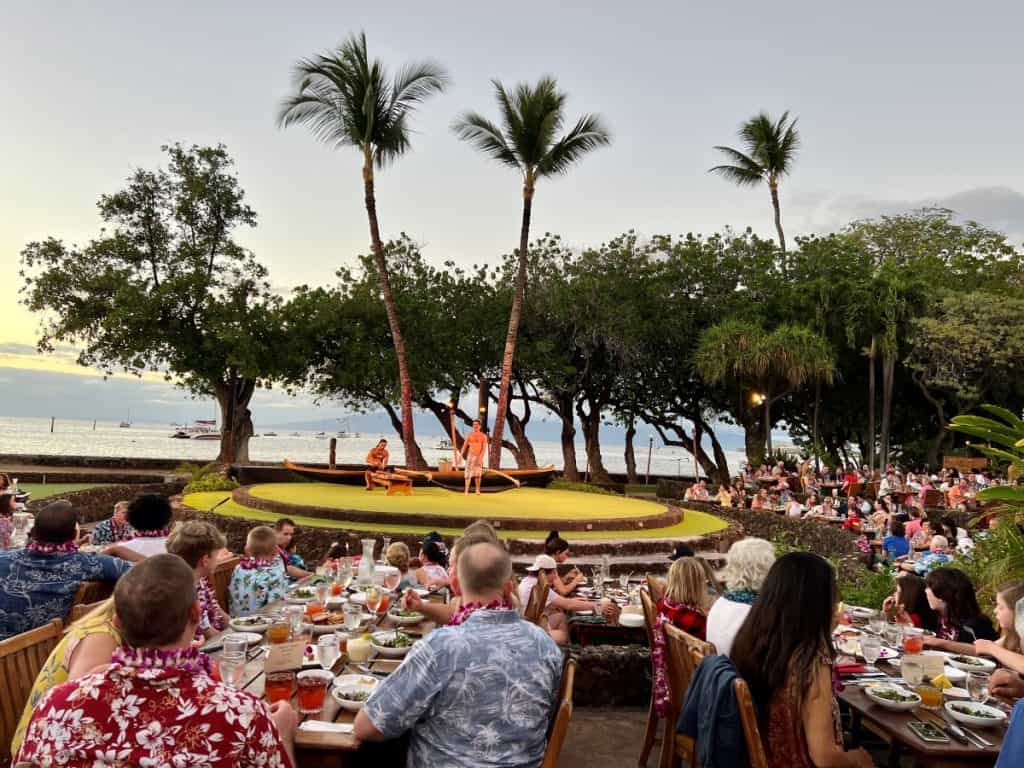 Old Lahaina Luau pre-show during dinner