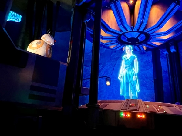 Inside Star Wars: Rise of the Resistance ride at Disneyland