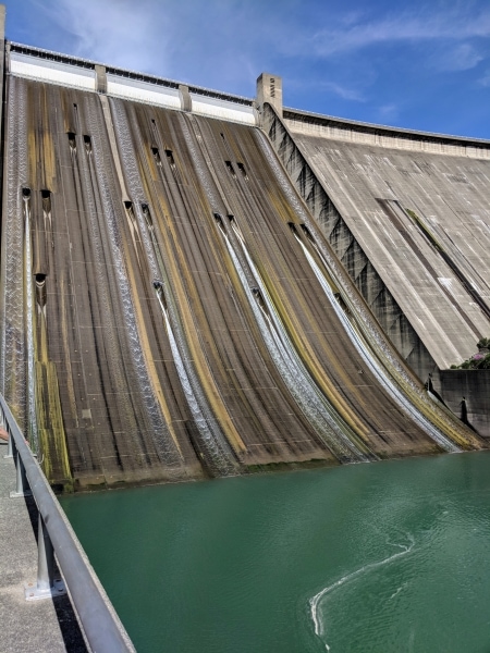 Water being released from Shasta Lake at Shasta Dam