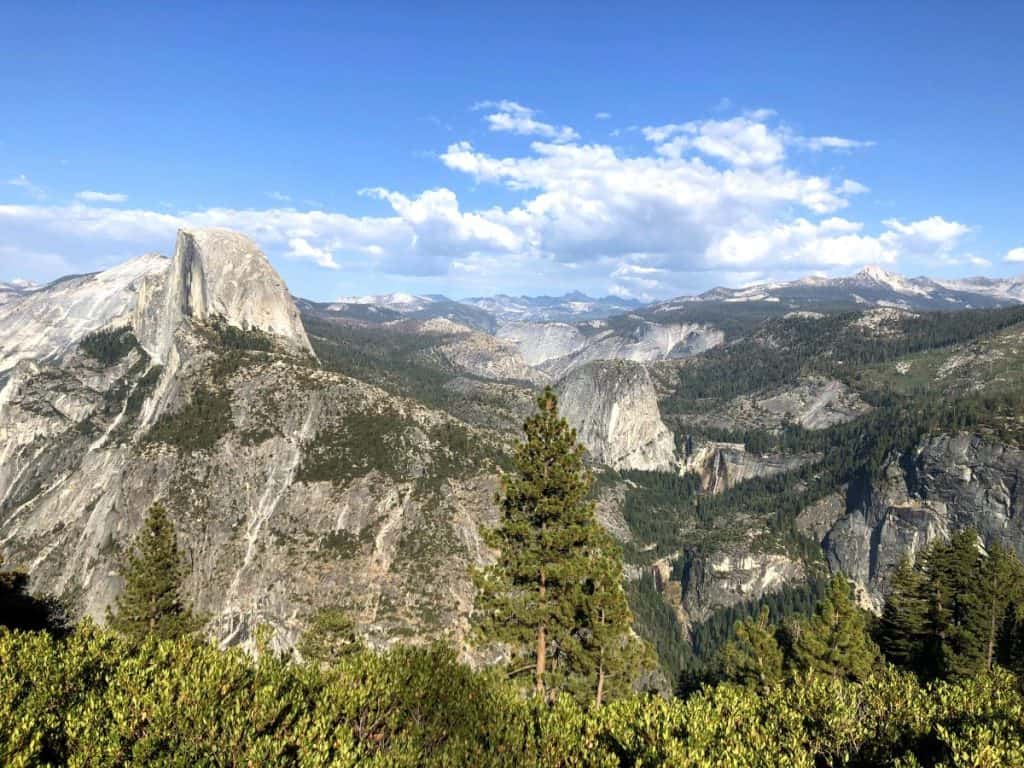 View of Half dome from Glacier Point at Yosemite 