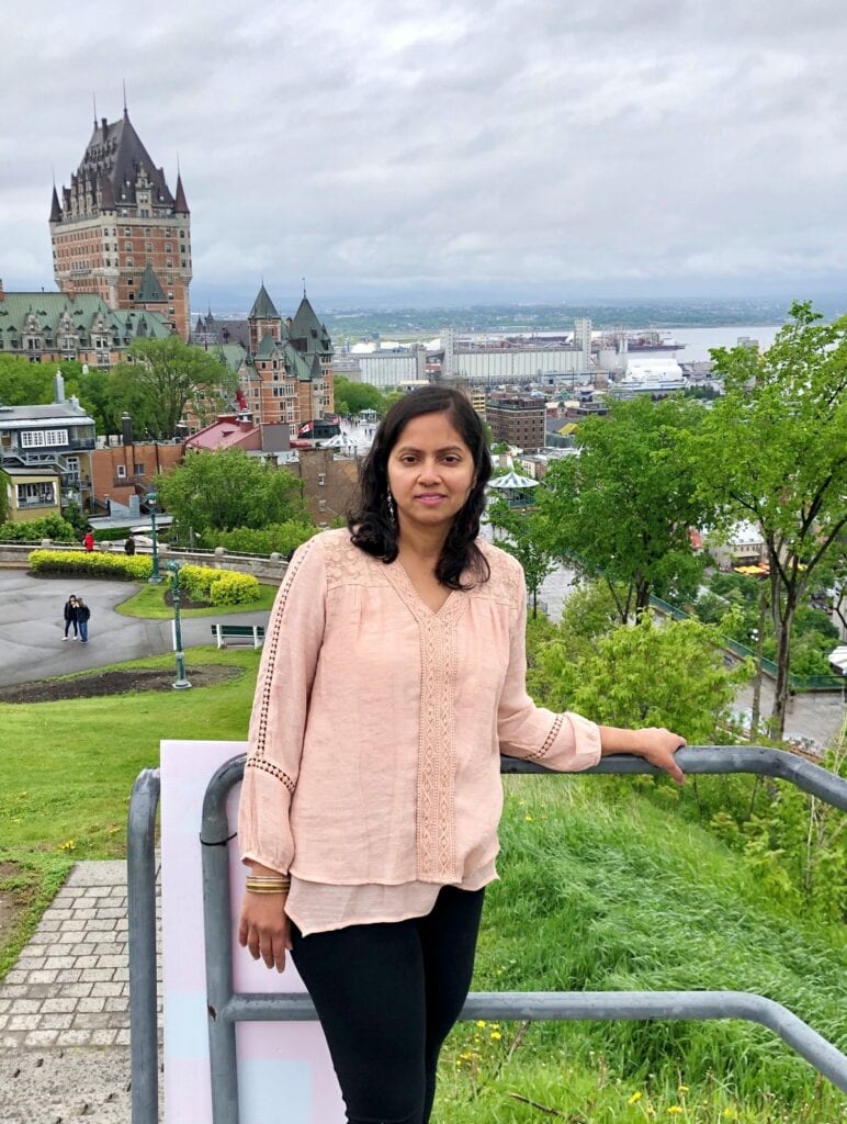 Anu at Fairmont Le Château Frontenac viewpoint