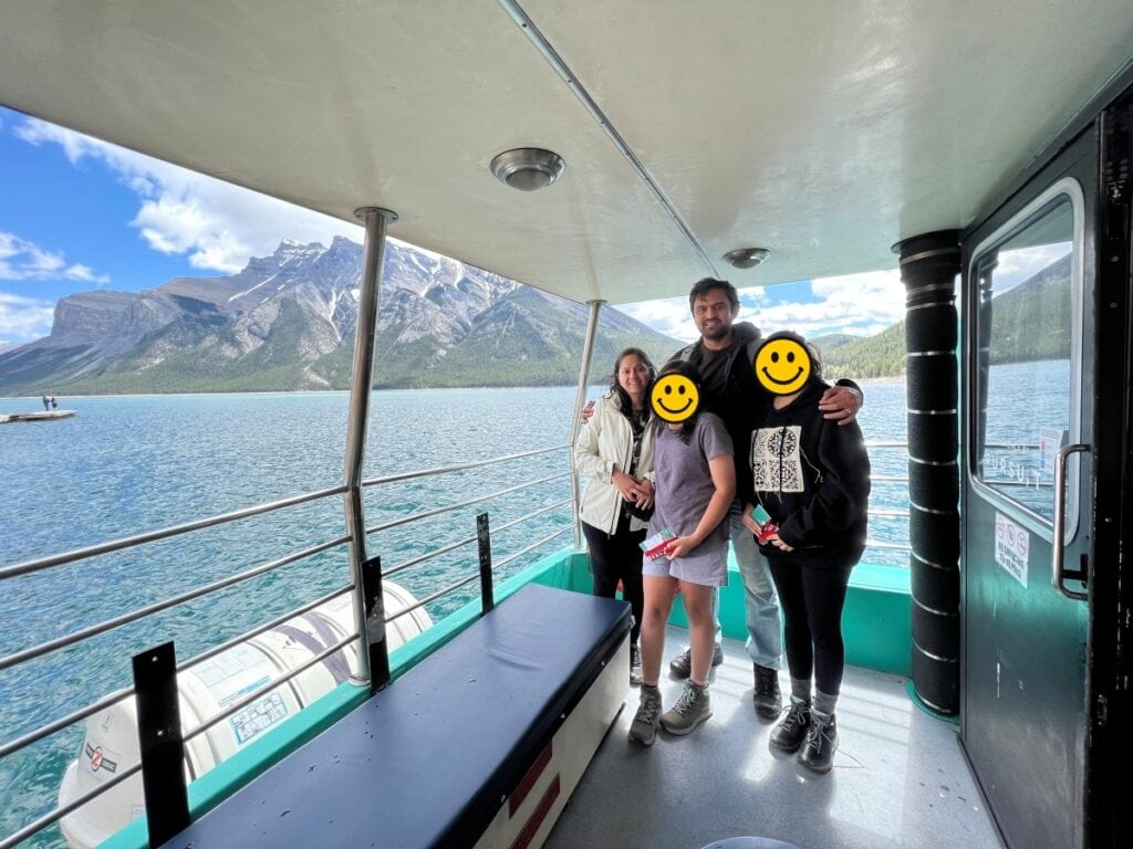 My family on the Lake Minnewanka cruise