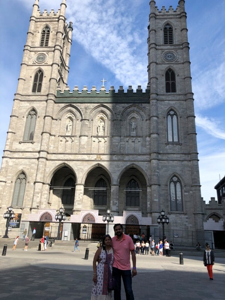Hubby and I at Notre Dame Basilica in Montreal