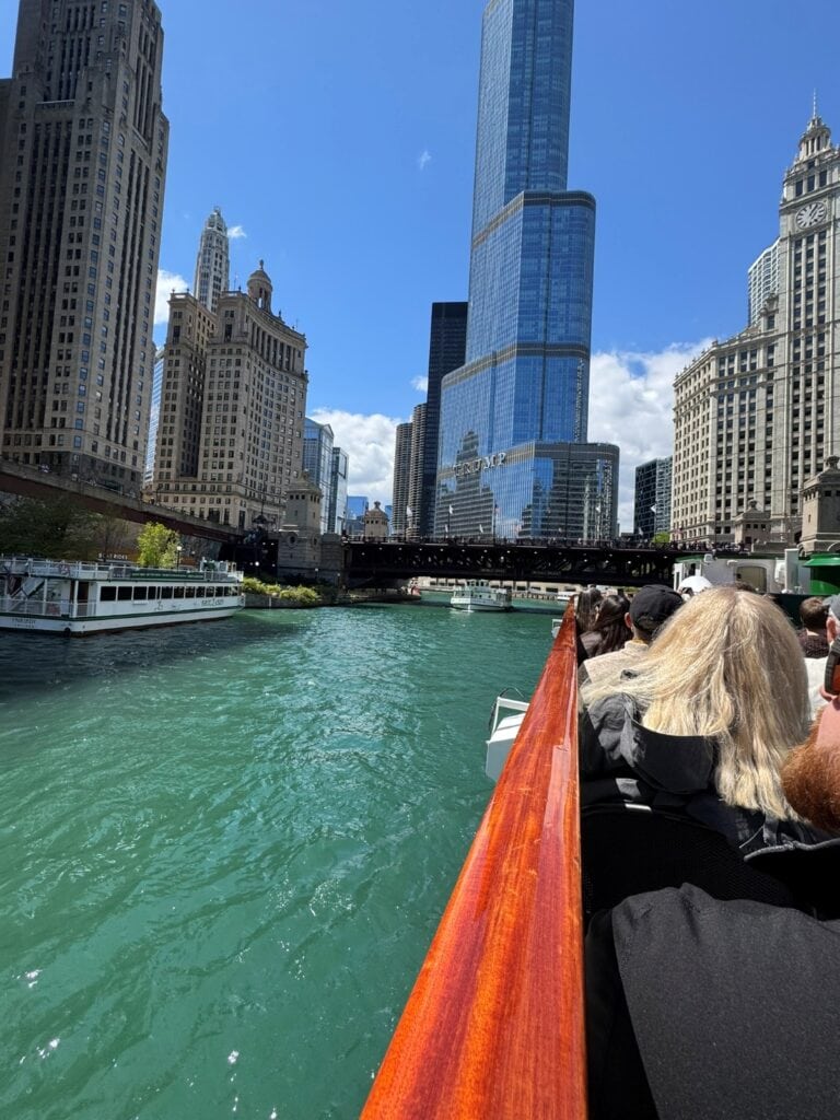 Chicago skyline view from the architecture river cruise