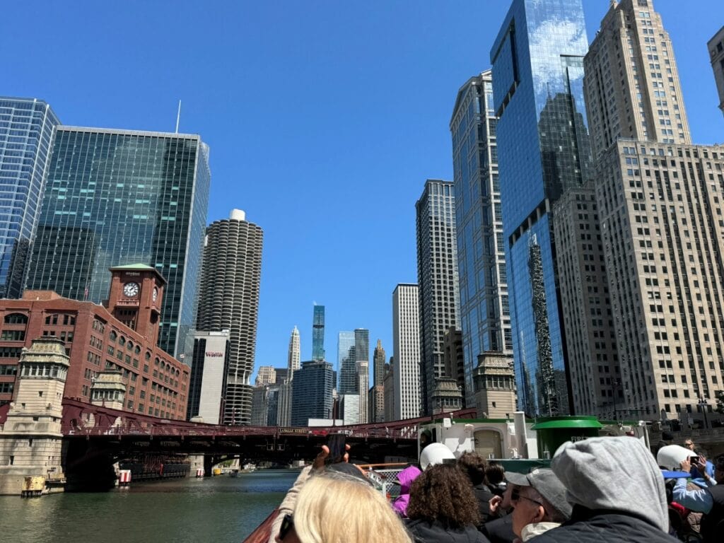 Chicago skyline view from the architecture river cruise