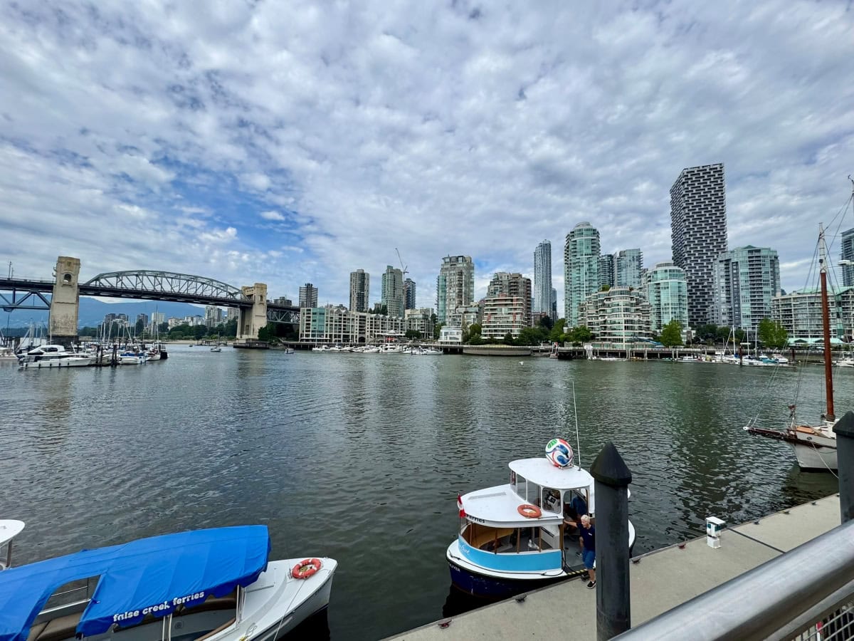 False Creek with Vancouver skyline in the distance
