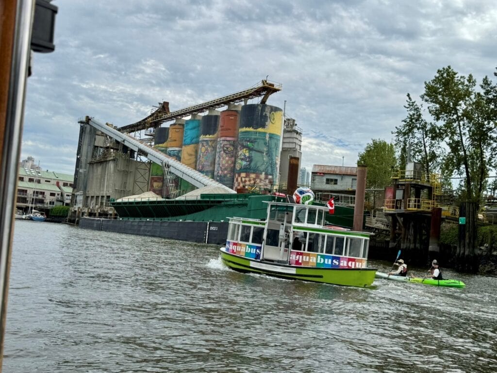 Views of Granville Island from False Creek Ferry