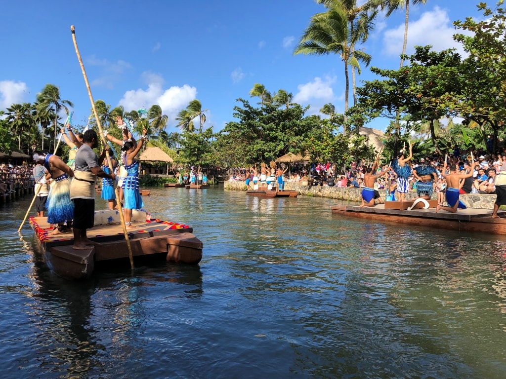 Boat parade at Polynesian Cultural Center in Oahu