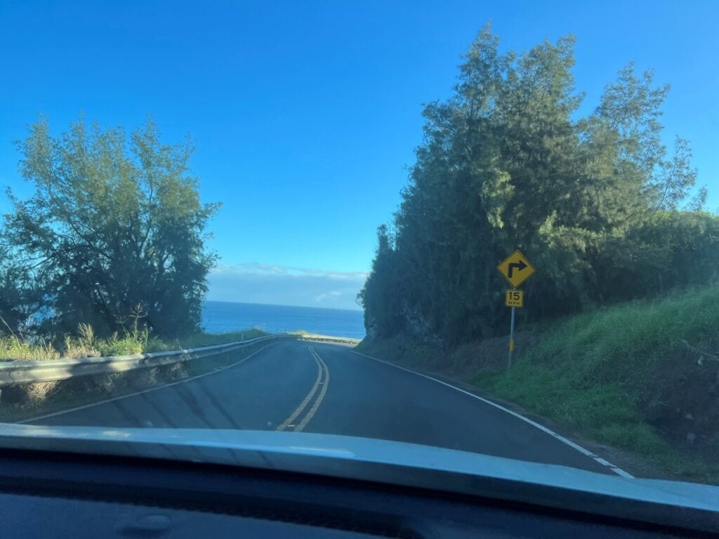 Narrow windy road in North Maui
