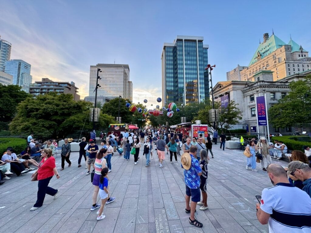 Robson Square decor for FIFA event