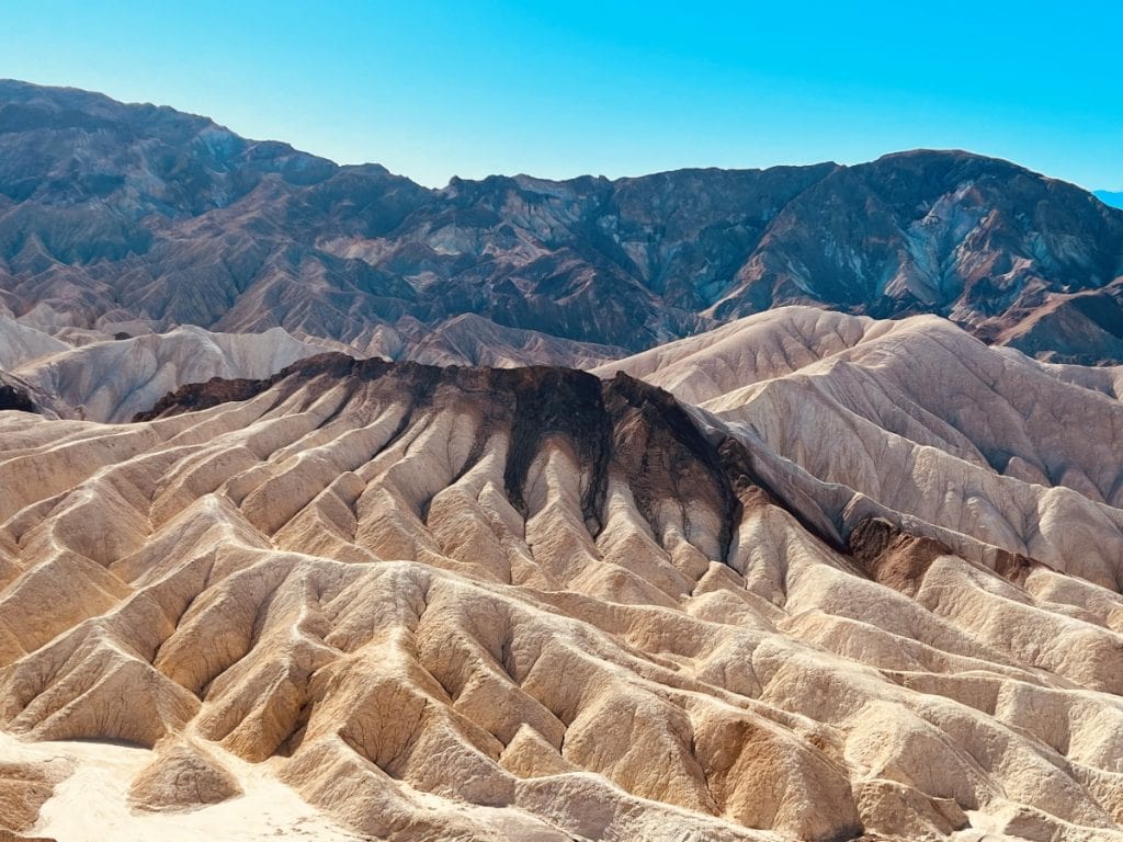 Colorful mountains seen from Zabriskie Point in Death Valley
